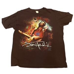 Official Jimi Hendrix Black T-Shirt Men’s Graphic Band Tee Rock Legend Music